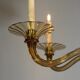Venetian chandelier in gilded Murano glass by Venini circa 1920, 6 light arms.