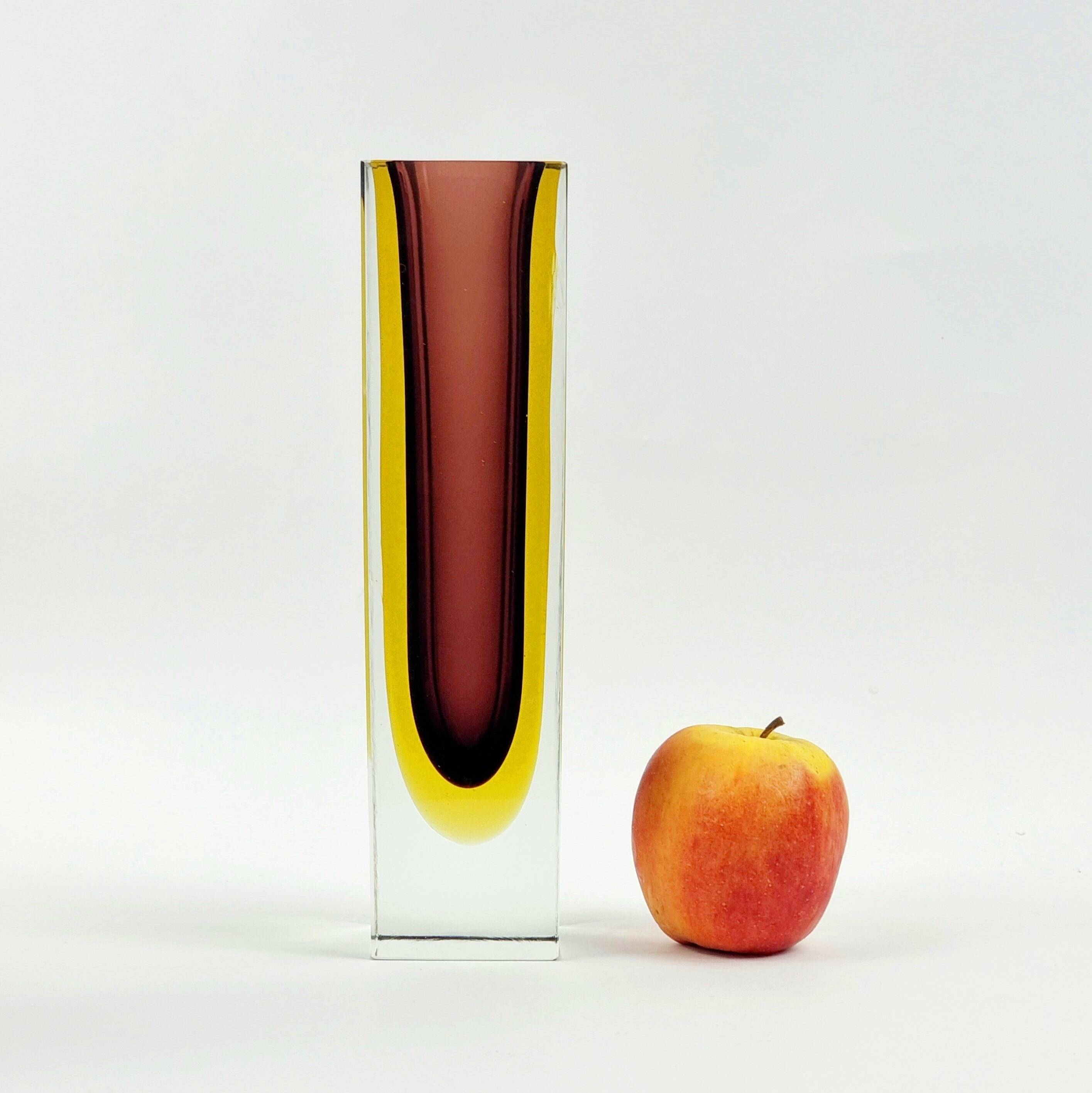 XXL Mid-Century Sommerso Murano Glass Vase by F.Poli for Mandruzzato, 1970s