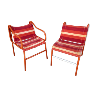 Armchair and Garden Chair Set 70's