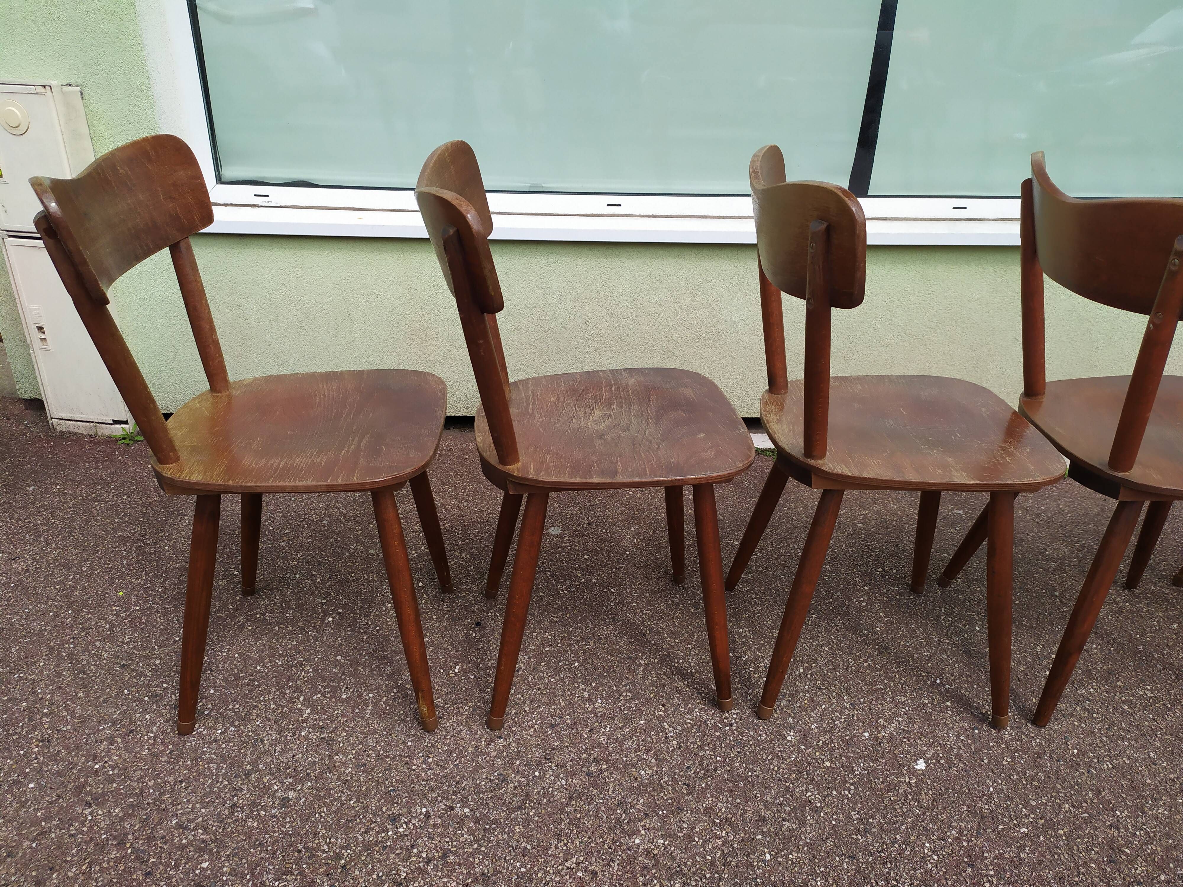 Lot of 6 wooden bistro chairw German