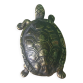 Hinged turtle box in solid brass – Pill box / Ashtray