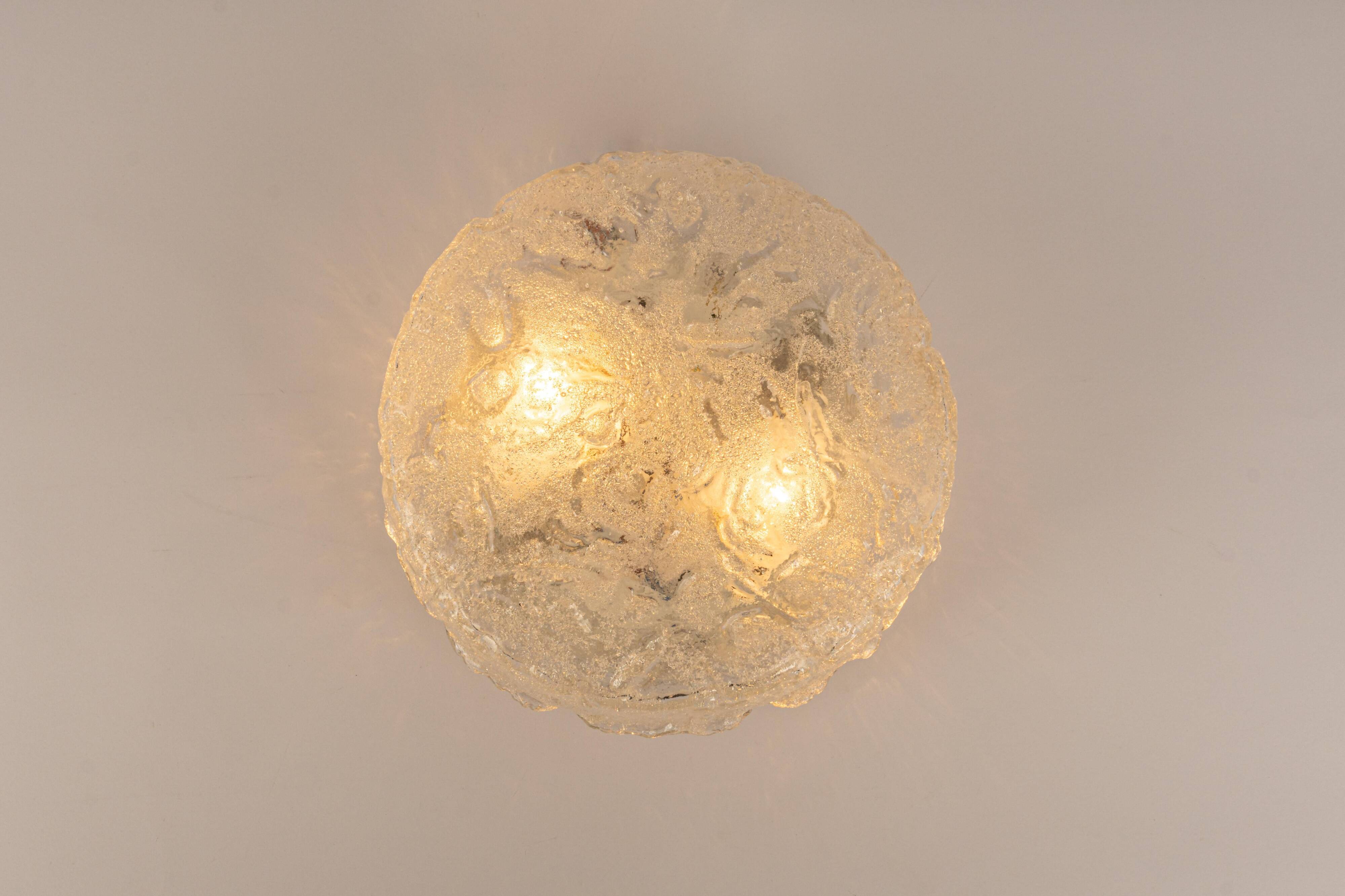 Round Murano glass ceiling light by Limburg, Germany, 1970s