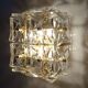 pair vintage wall lamps 60s golden crystal fine gold