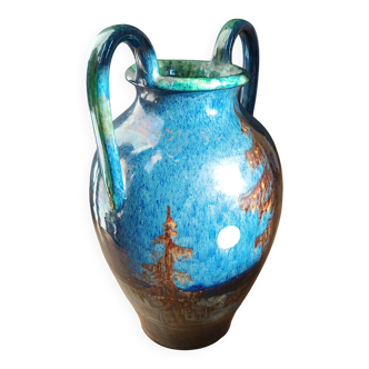 glazed ceramic vase 1920 signed François Sicard Vallauris