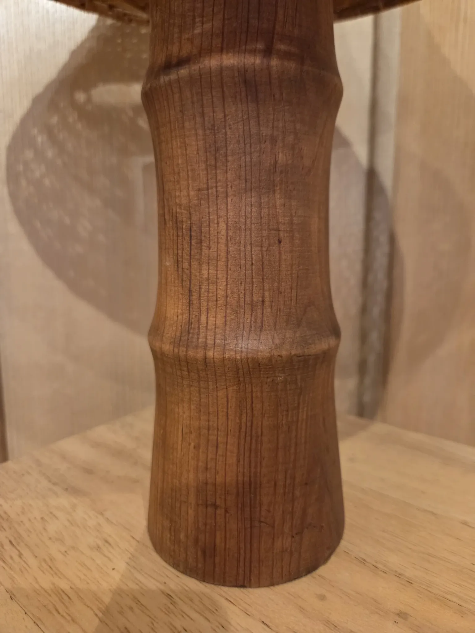 Wood and rattan lamp