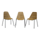 Set of 3 Basket Chairs by Franco Legler, Wicker and Metal, 1960s