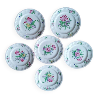 Set of 6 dessert plates (22.5cm) Lunéville Keller and Guérin