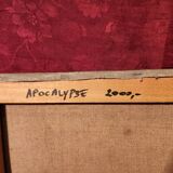 Abstract painting Mixed technique oil on canvas and collage Apocalypse