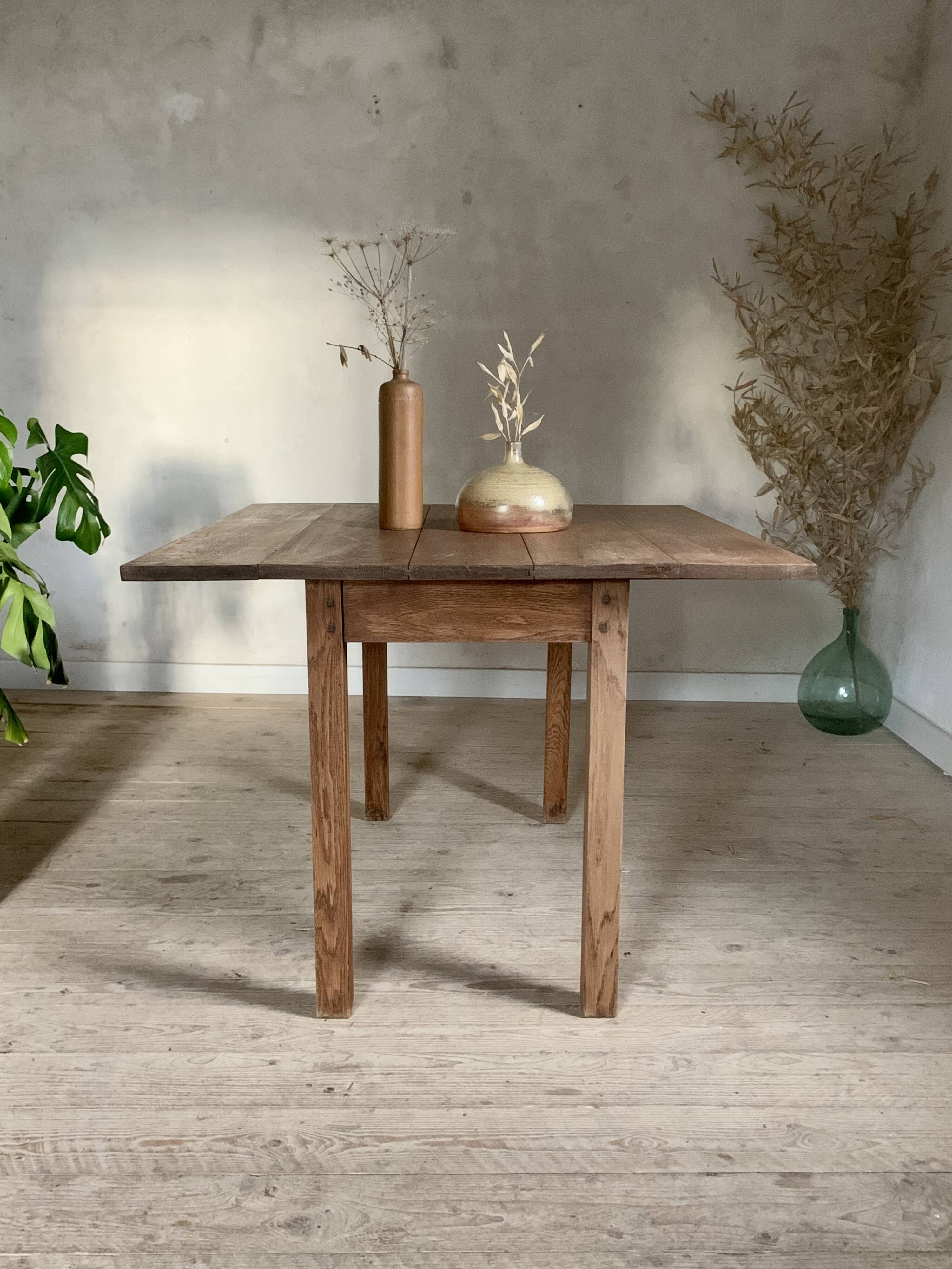 Vintage solid oak drop leaf farmhouse table