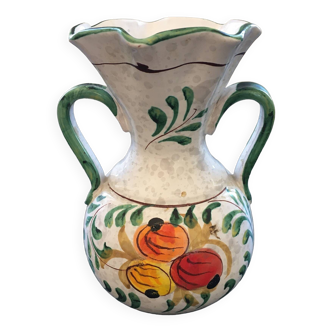 Signed floral decoration vase