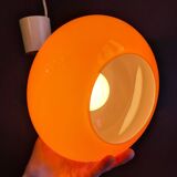 Vintage sixties orange glass pendant light