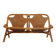 Rohe Noordwolde, bamboo and leather bench, 1970s.
