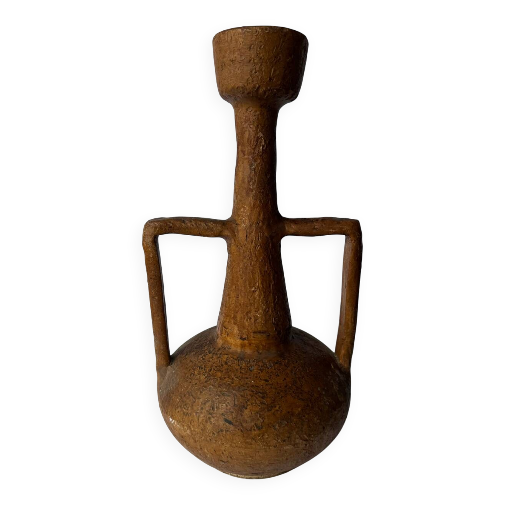 Large vintage handmade terracotta vase