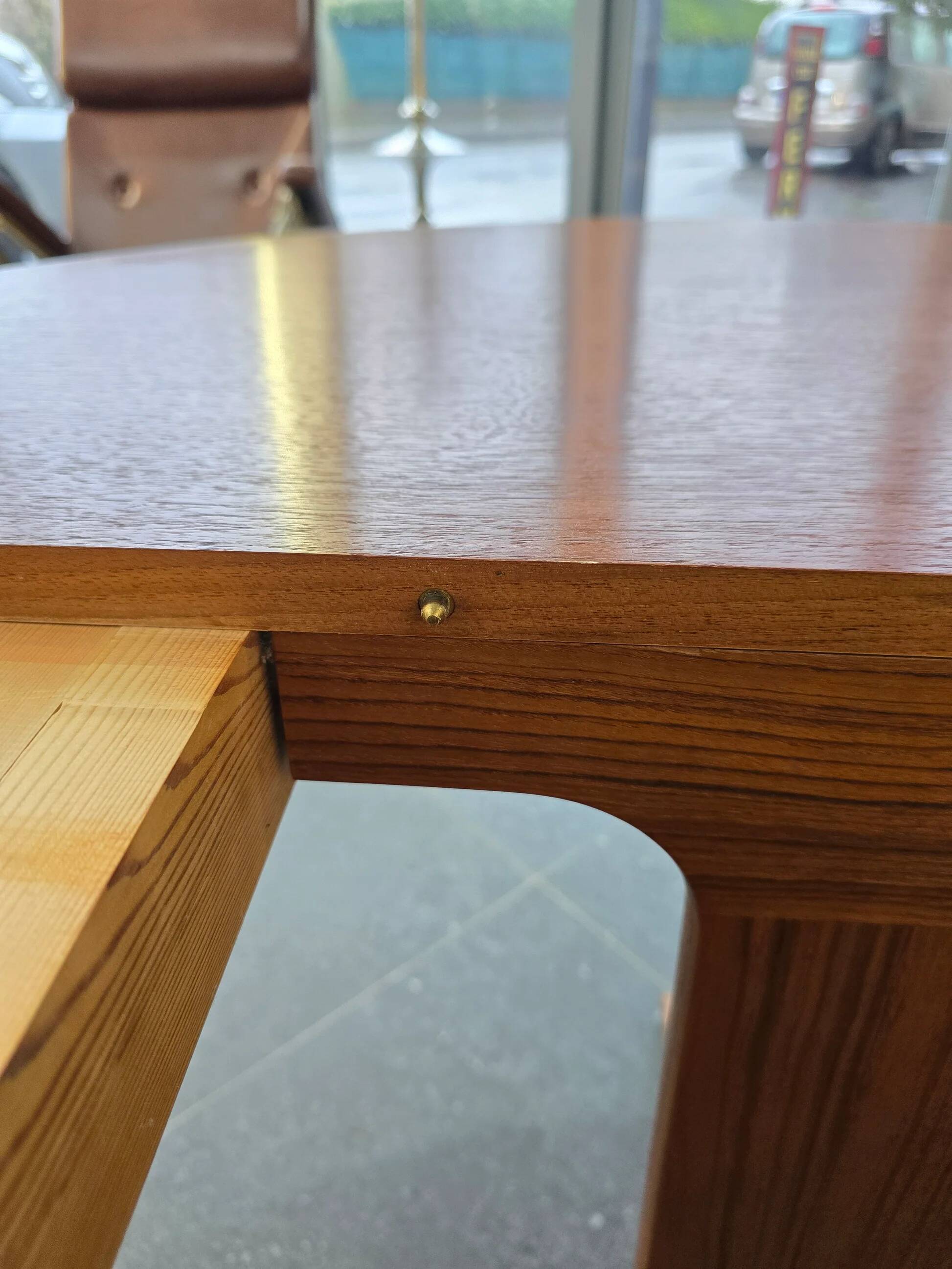 Extendable teak round table – vintage Scandinavian design – Ø120 cm + 2 extensions