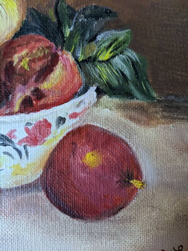 Tableau huile sur toile nature morte contemporaine décoration campagne