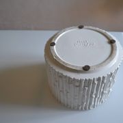 Ceramic cache pot in bamboo style, Italy 1980, Hollywood Regency.