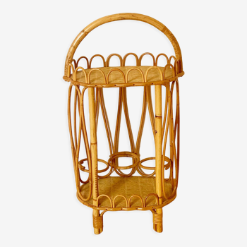 Vintage rattan bottle holder