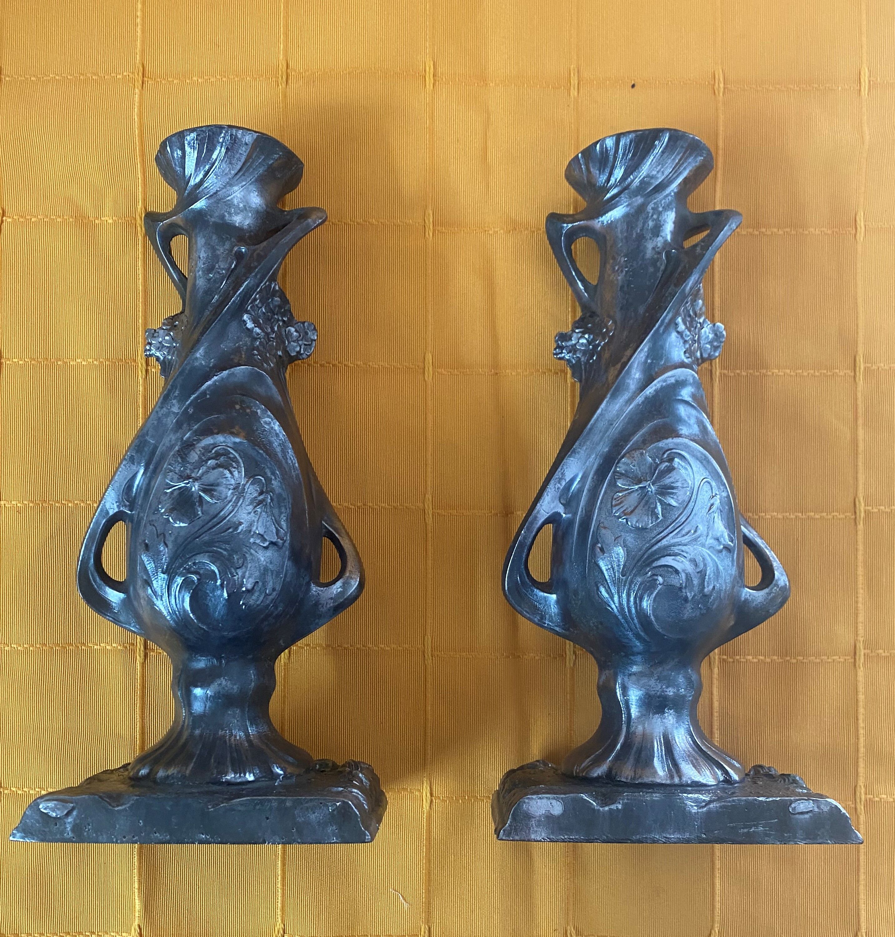 Pair of Art Nouveau vases signed C. Boonefond