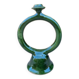 Tamegroute candle holder, Handmade ceramic enameled pottery, Authentic craftsmanship