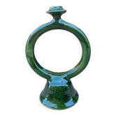 Tamegroute candle holder, Handmade ceramic enameled pottery, Authentic craftsmanship