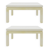 Pair of Cream White Lacquered end/side tables - 1980s