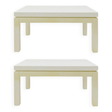 Pair of Cream White Lacquered end/side tables - 1980s