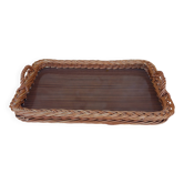 Vintage seventies rattan and formica tray