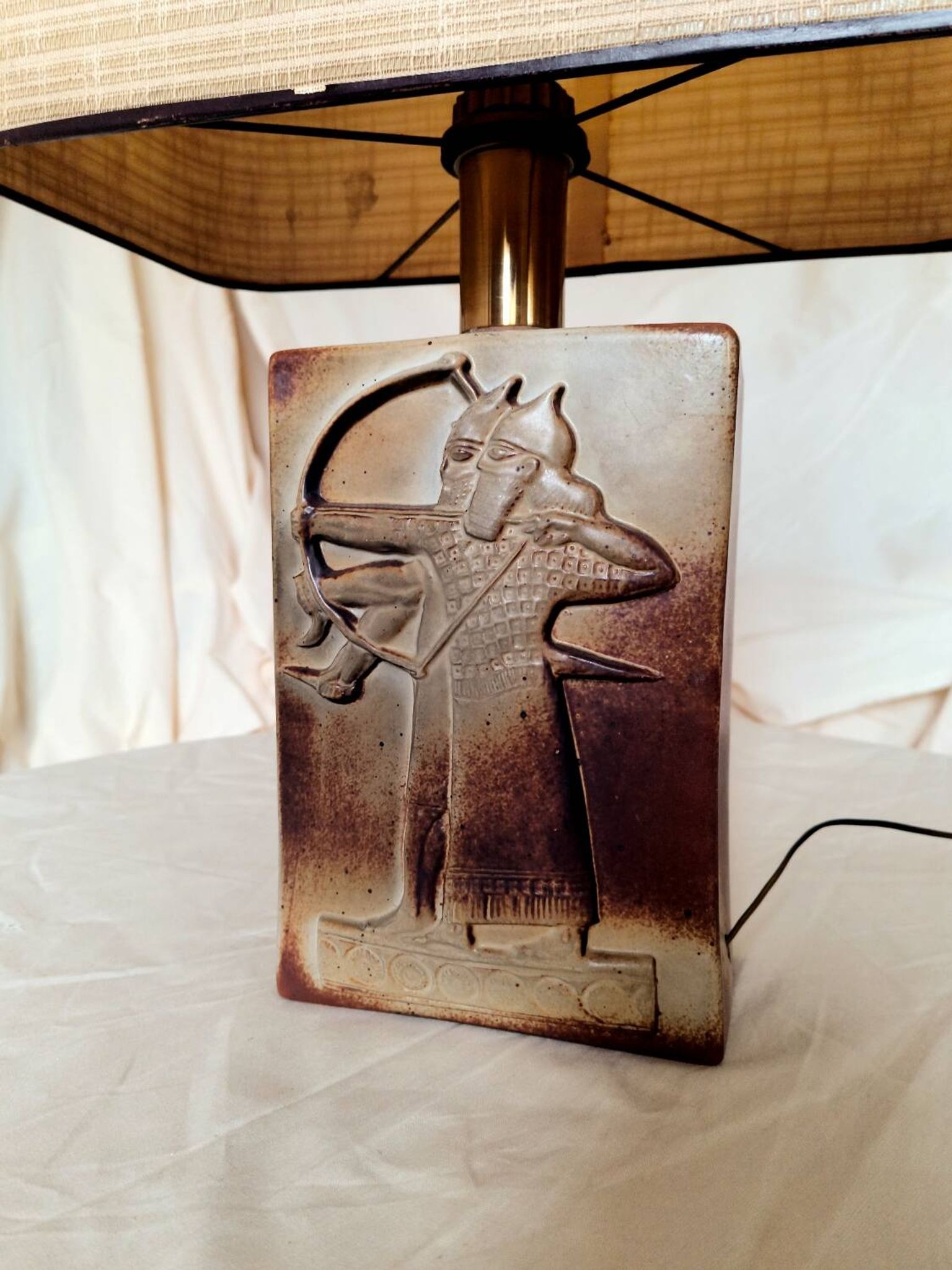 Lampe archers céramique 1980's