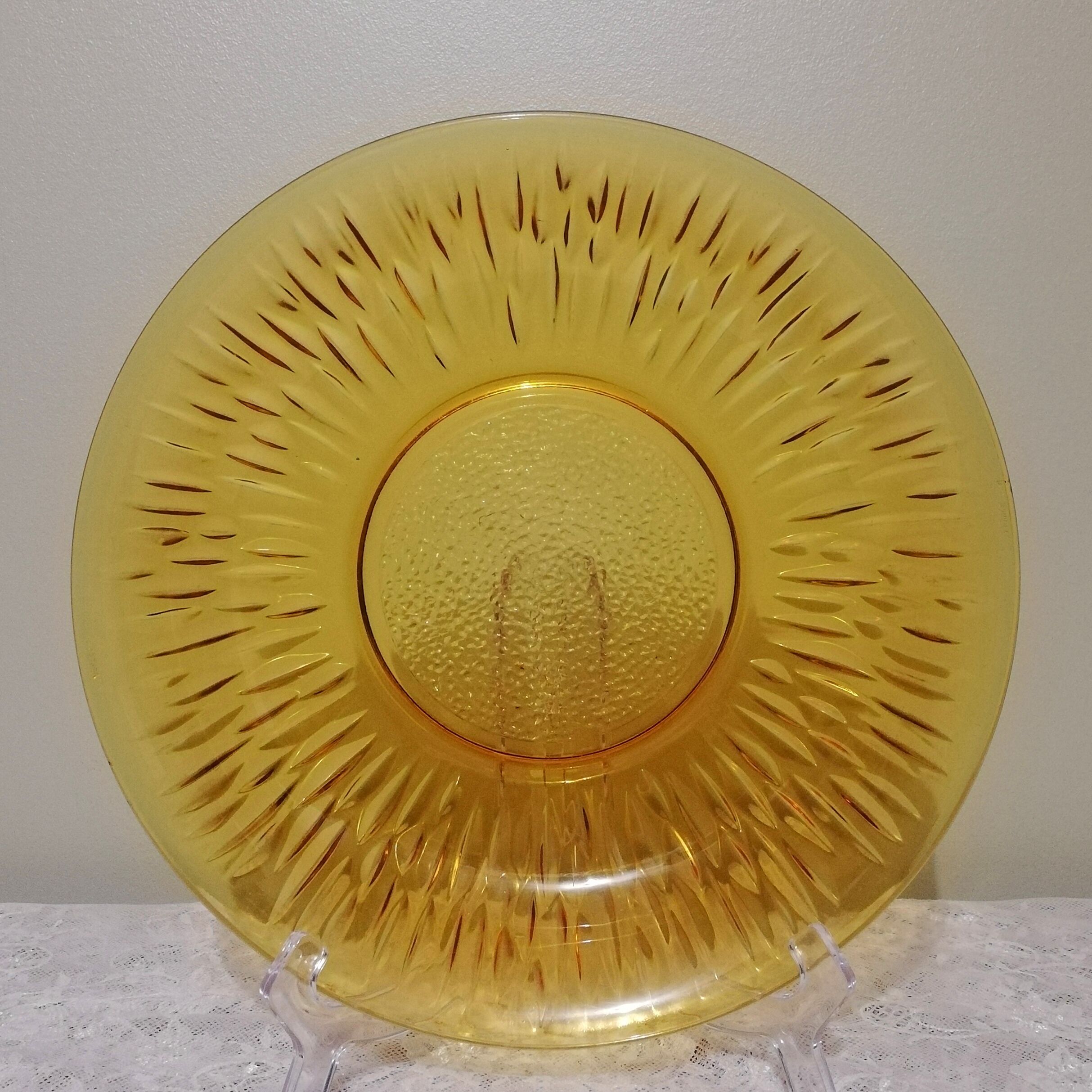 Hollow dish in vintage glass diameter 28cm