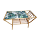 Vintage bamboo/rotin jungle style coffee table with built-in magazine holder