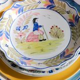 Set of Two Vintage Majolica Plates, Mister and Missus