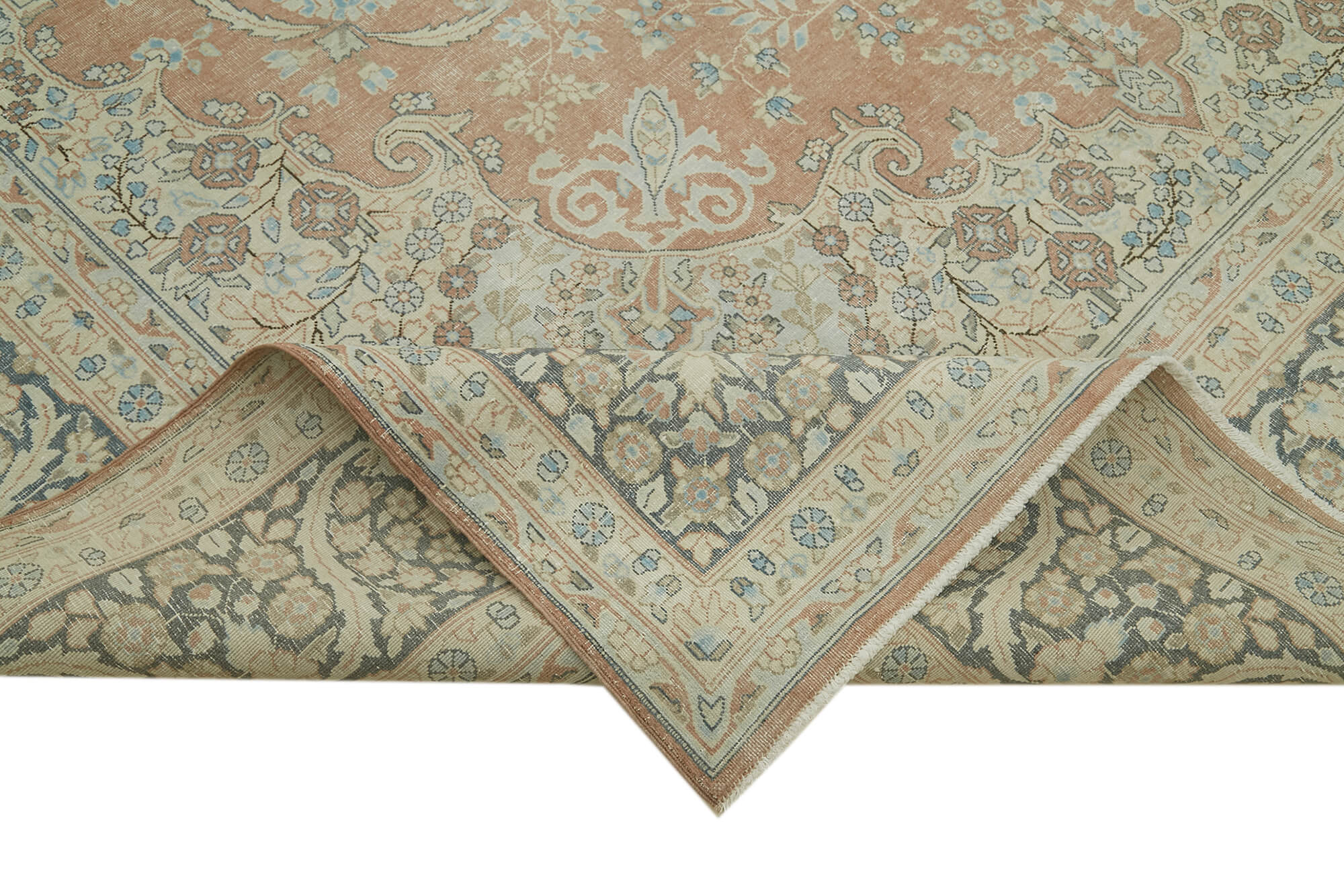Hand-knotted persian vintage 1970s 290 cm x 390 cm beige wool carpet