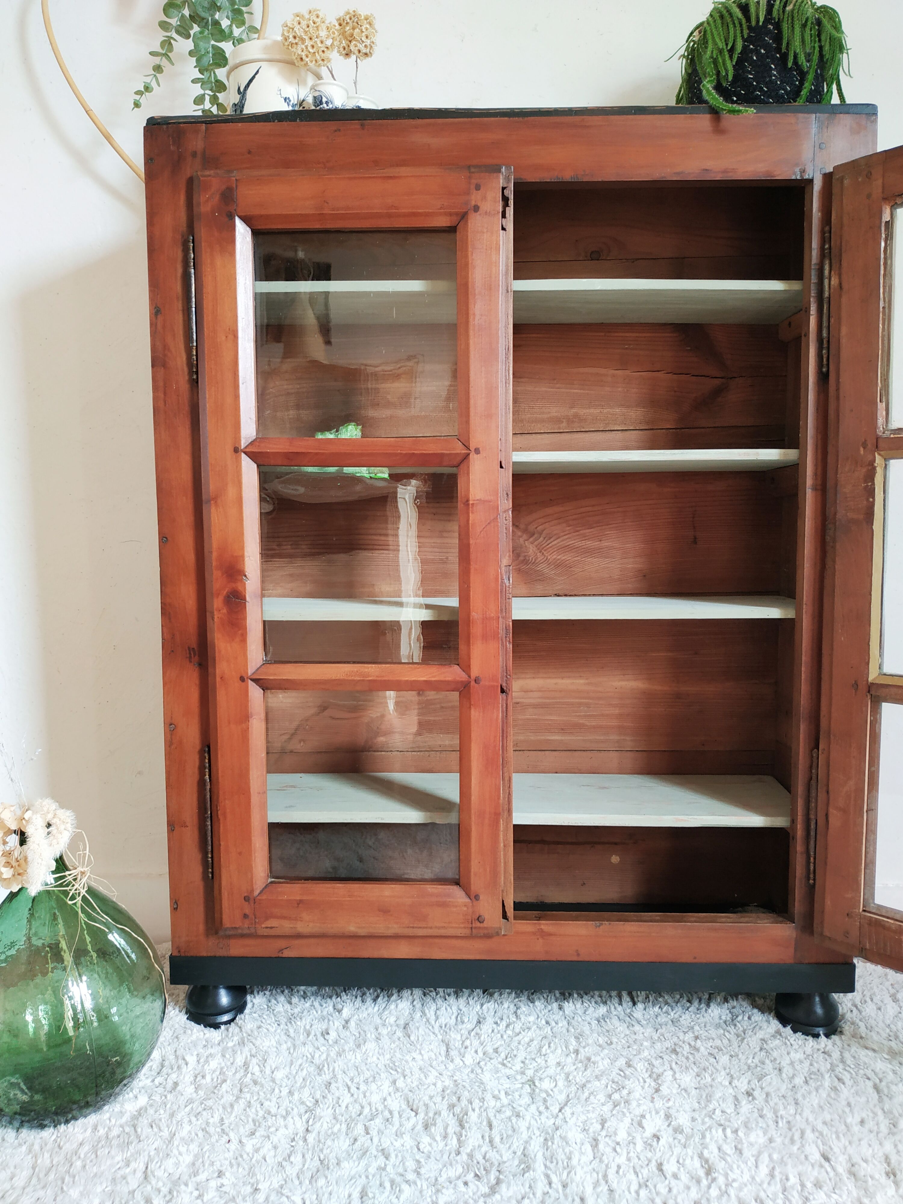 Ancient wooden library - antique shop window