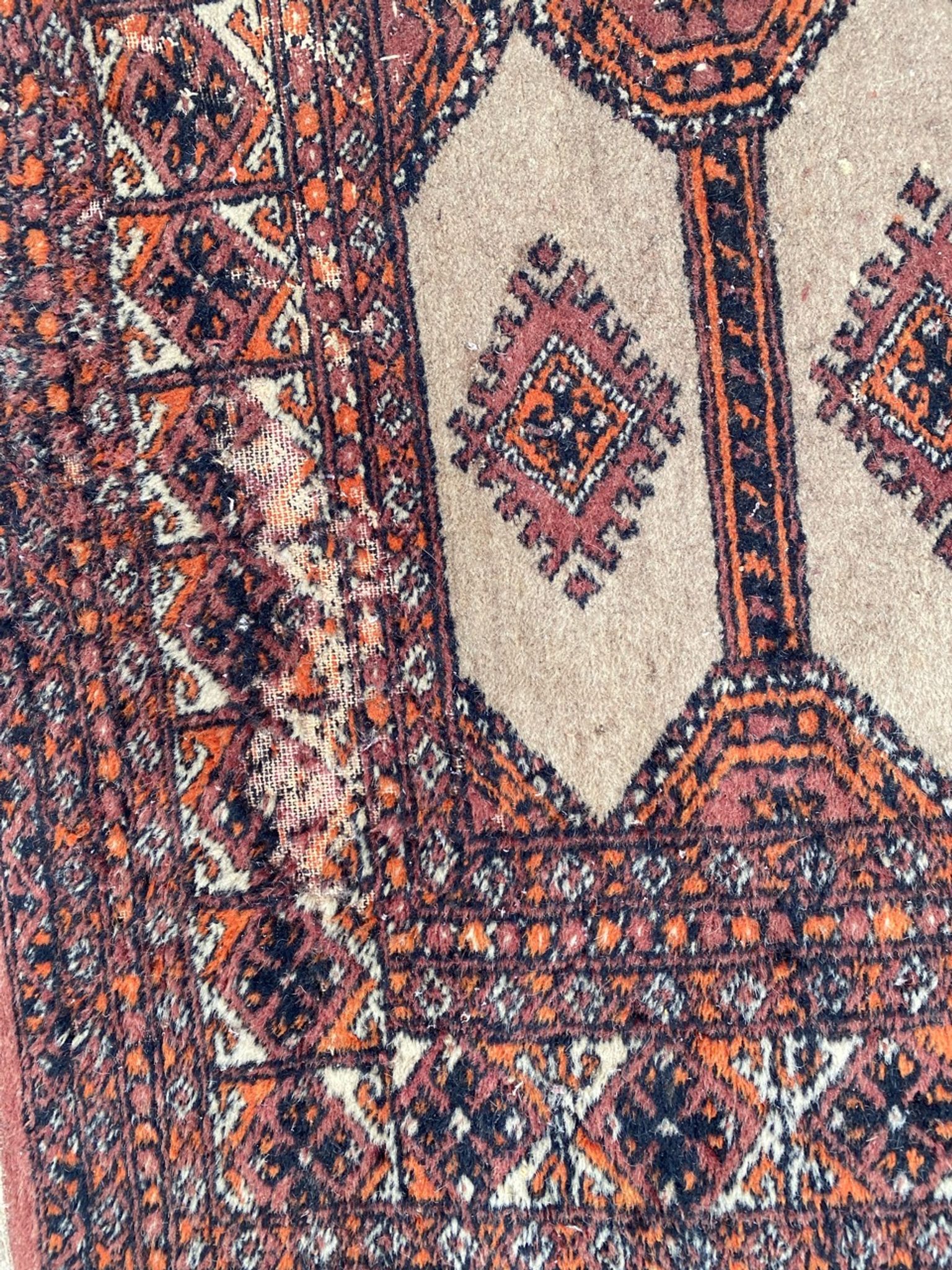Tapis vintage pakistan dessins bokhara fait main 124x186 cm