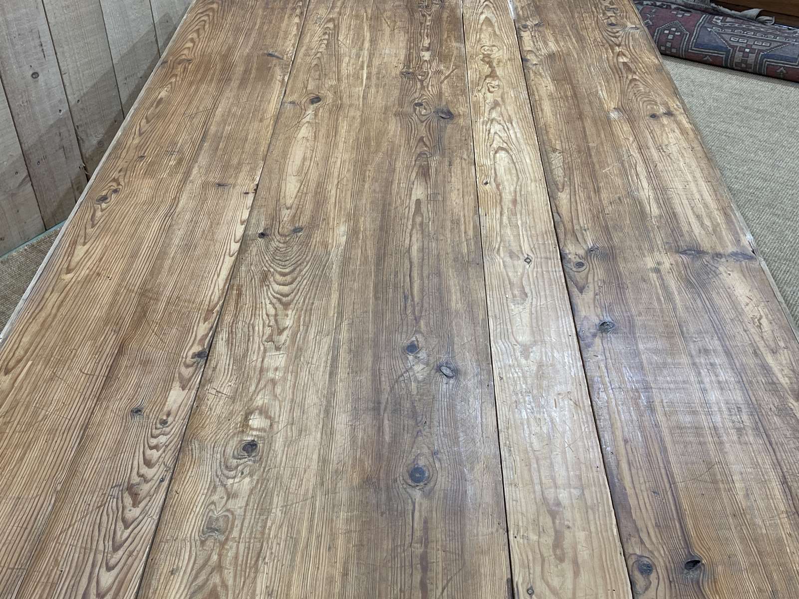 Large 1930s pitch pine coffee table