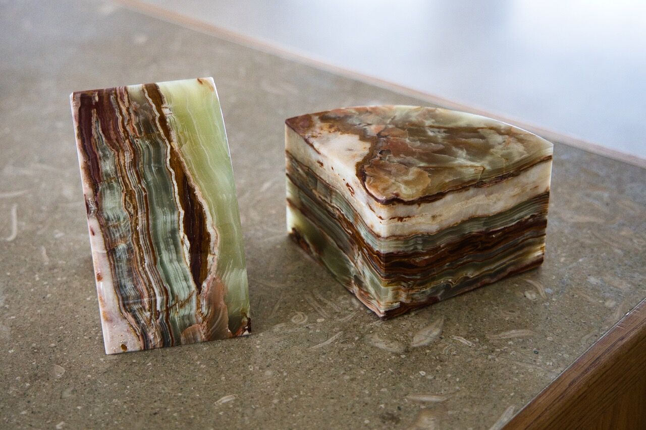 Onyx marble bookends