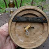 Adjustable double-arm wall light in plexiglass and brass, 1950.