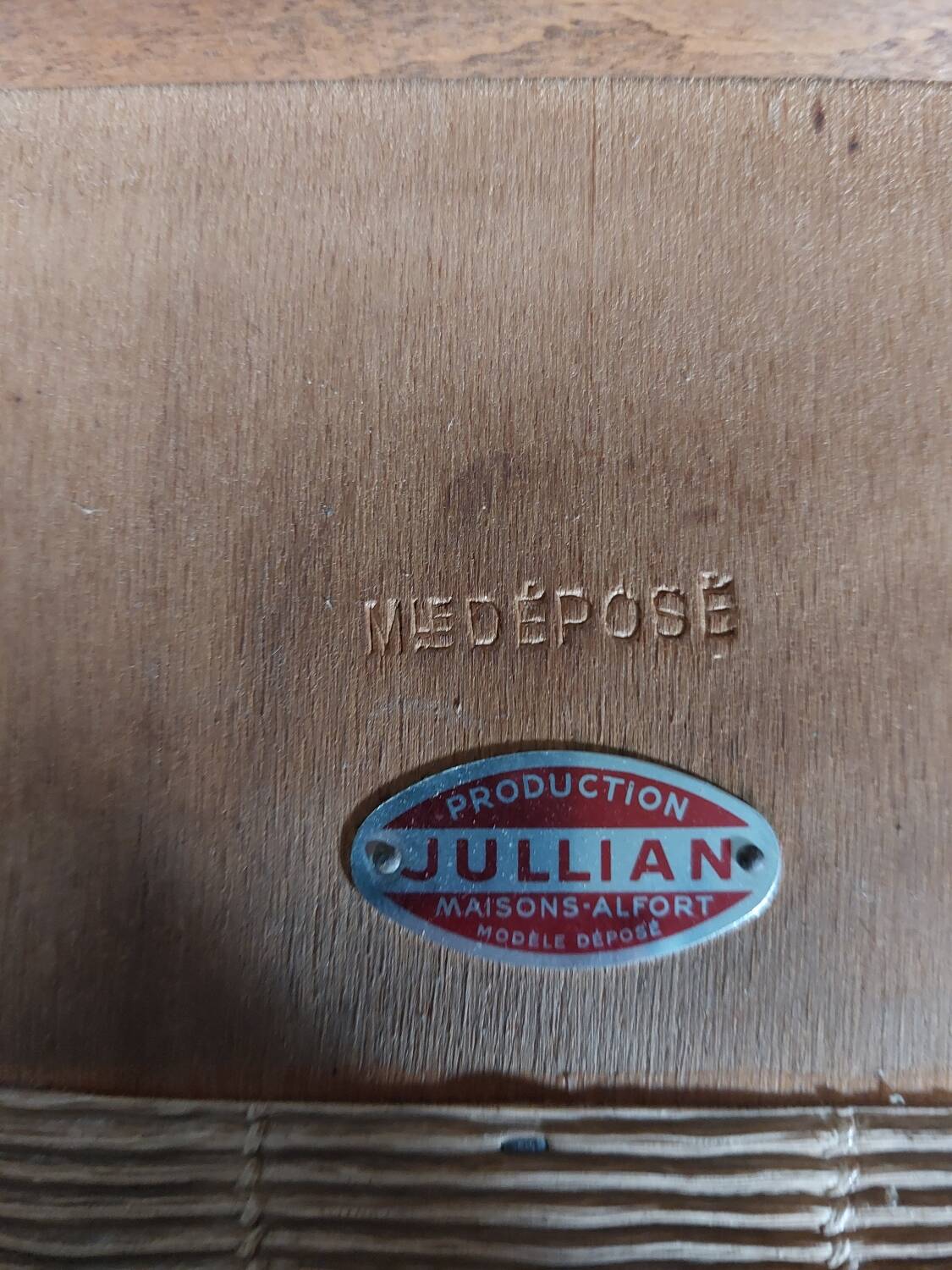 Small rattan and metal desk Jullian maison alfort