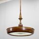 Large Wooden Art Deco Chandelier, 1930s