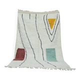 Handmade wool beni ouraine rug