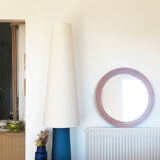 Round rattan bamboo mirror, 60 cm