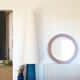 Round rattan bamboo mirror, 60 cm