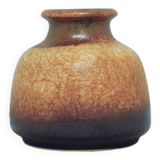 vintage wide low yellow crackle West Germany vase Scheurich