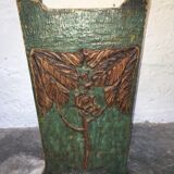 Old umbrella door art deco wooden plant motifs