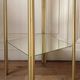 Bolster side table in gold metal, smoked glass & mirror Hollywood Regency 80's