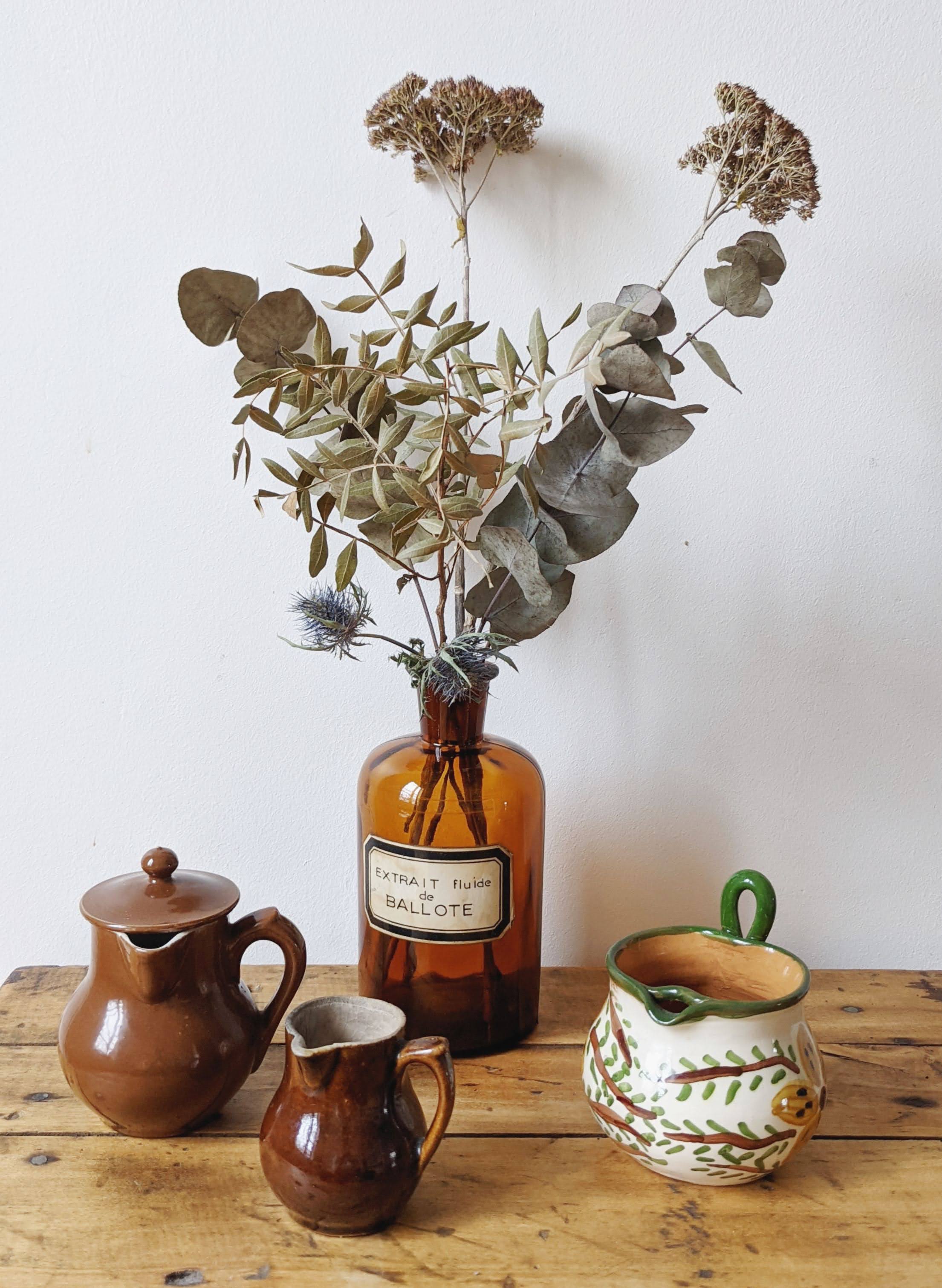 Yellow and green flowery milk pot