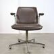 Mid-Century Italian Brown Leather Swivel Chair