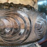 Glass flush mount ceiling lamp with crown