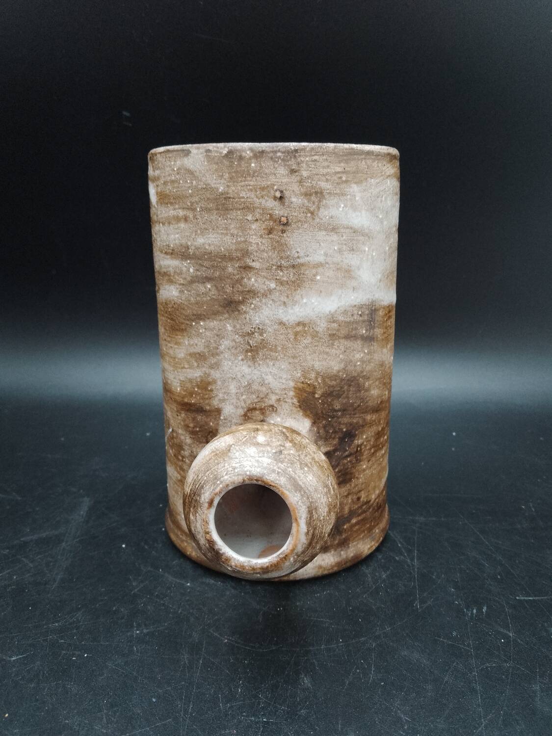 Free-form ceramic vase or tankard signed R. Kapota (Paris) 50s-60s