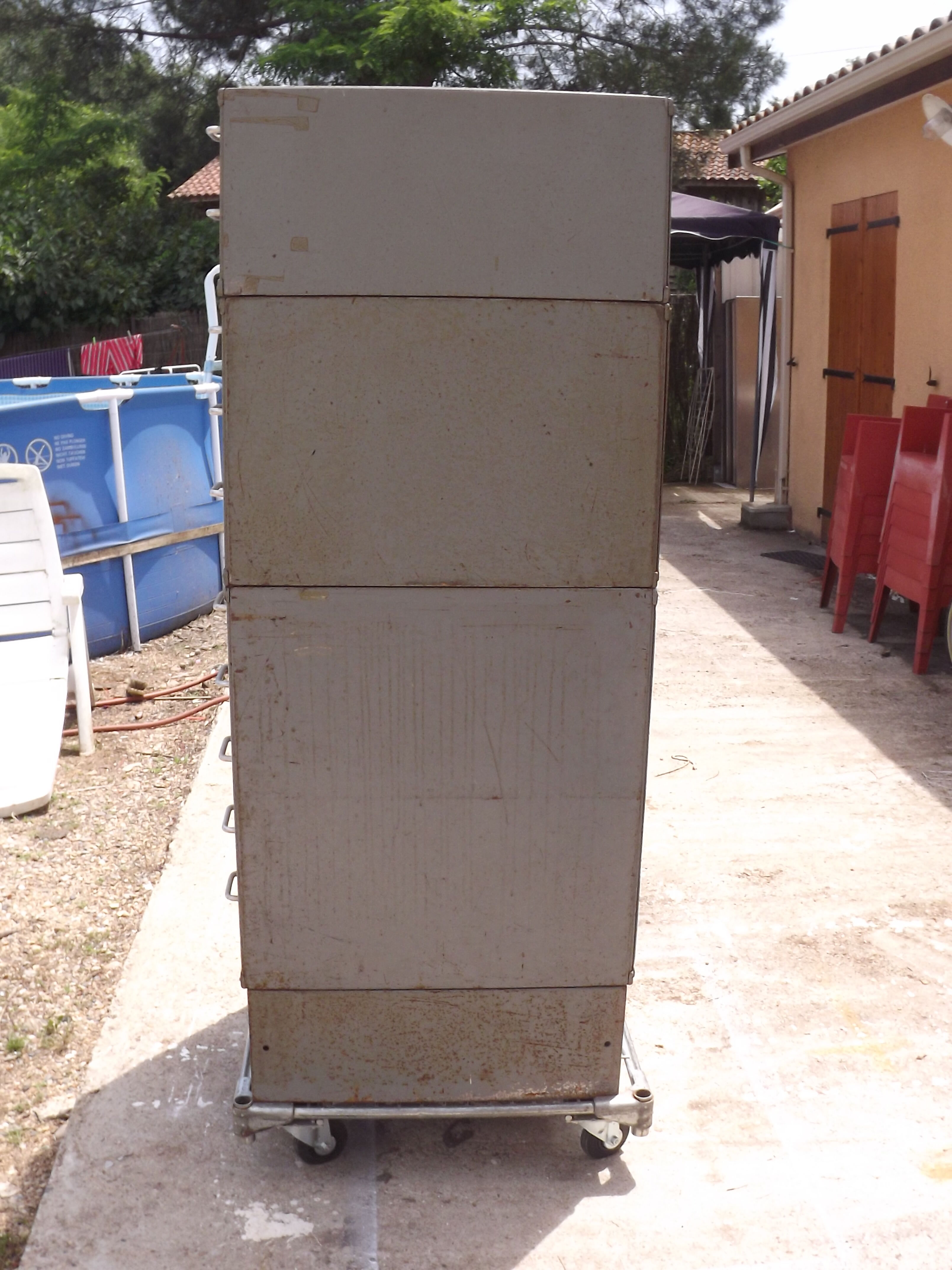 Industrial iron furniture has mecan epa brand lockers